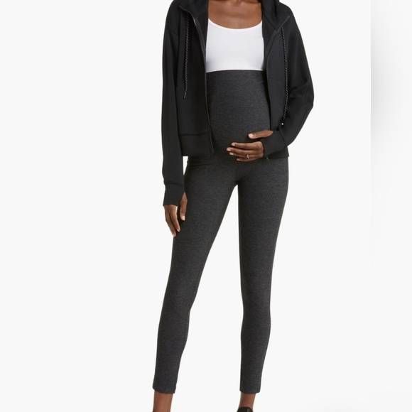 Zella High Waisted Dark Gray Maternity Leggings- Super Soft - Picture 1 of 13